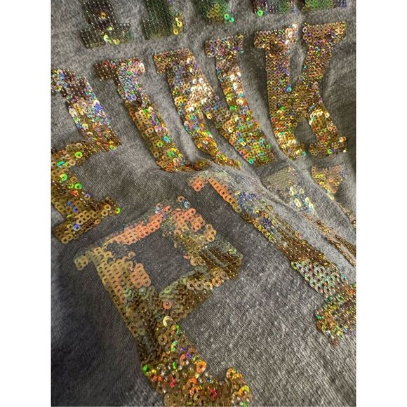 VS PInk mcbling ombre iridescent sequin hooded jacket sweatshirt vintage Htf - Picture 7 of 12